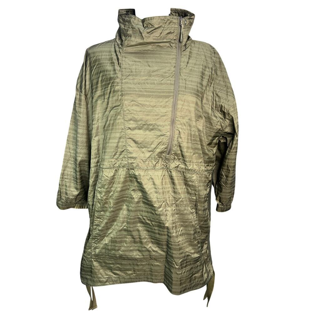 REI Co-Op Lightweight Anorak Jacket Womens L Green Hooded Outdoor Windbreaker